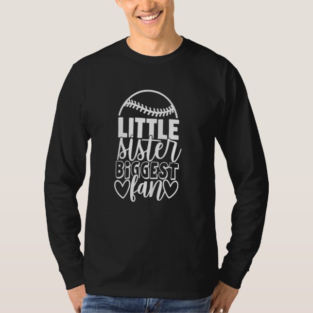 T-shirt Softball Petite Soeur Plus Grande Fan Fille Siste (Devant)