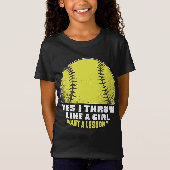 T-Shirt softball player Cadeau pour filles mignonne softba (Devant)