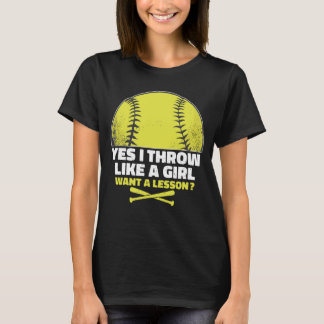 T-shirt softball player Cadeau pour les filles, mignon amo