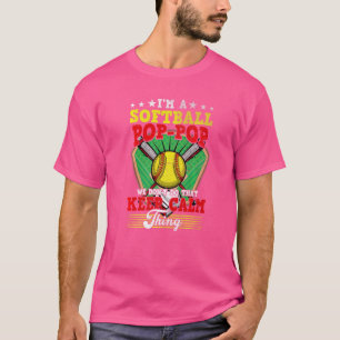 T-shirt Softball Pop Pop Ne faites pas ça garder le calme