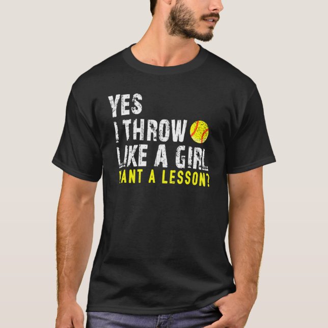 T-shirt Softball Pour Filles Softball Pour Femmes (Devant)