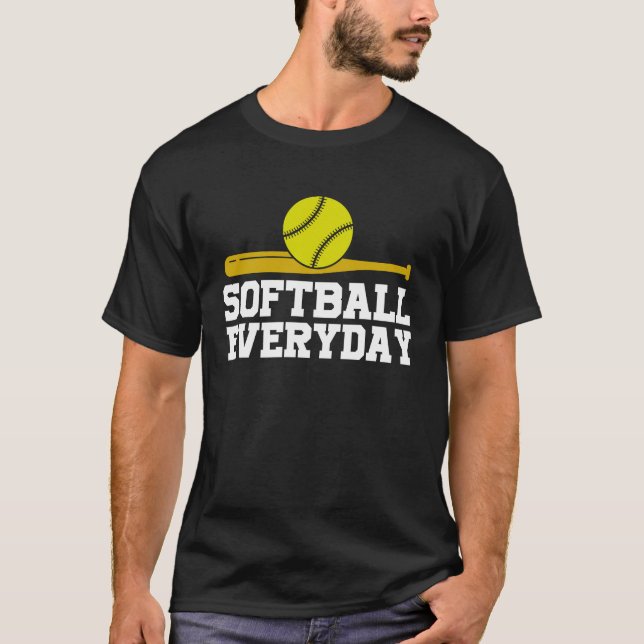 T-shirt Softball Quotidien Softball Baller Pitcher (Devant)