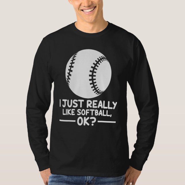 T-shirt Softball Sports J'Aime Vraiment Softball Ok (Devant)