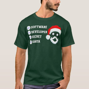 T-shirt Software Developer Secret Père Noël Funny Vintage 