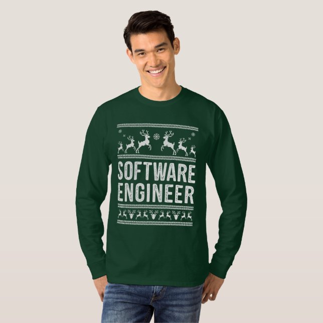 T-shirt Softwarel Engineer laide pull de Noël (Devant entier)