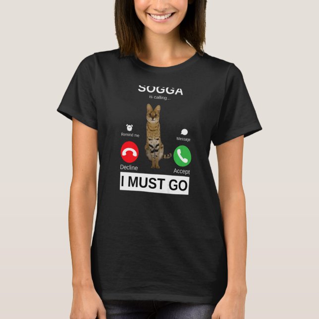T-shirt Sogga appelle Caracal Cat Meme (Devant)