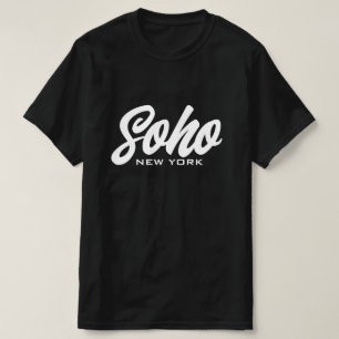 T-shirt Soho New York typographie en noir et blanc