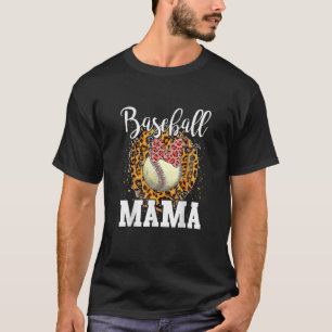 T-shirt Soiball de baseball Mama Leopard Teeball Maman