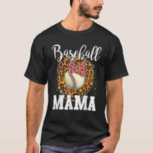 T-shirt Soiball de baseball Mama Leopard Teeball Maman