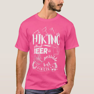 T-shirt Soif de bière tout en grimpant une montagne Buvez