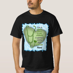 T-shirt Soins de longue durée du coeur vert Infirmière