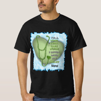 T-shirt Soins de longue durée du coeur vert Infirmière