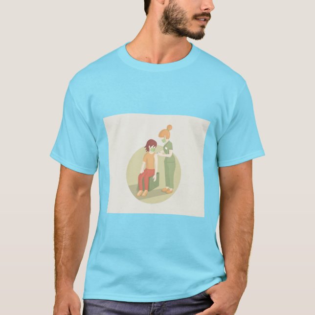 T-shirt Soins de vaccination. (Devant)