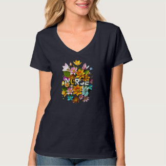 T-shirt Soins floraux - Hommage floral aux infirmières
