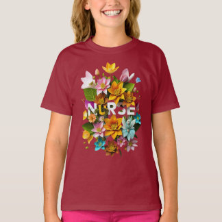 T-shirt Soins floraux - Hommage floral aux infirmières