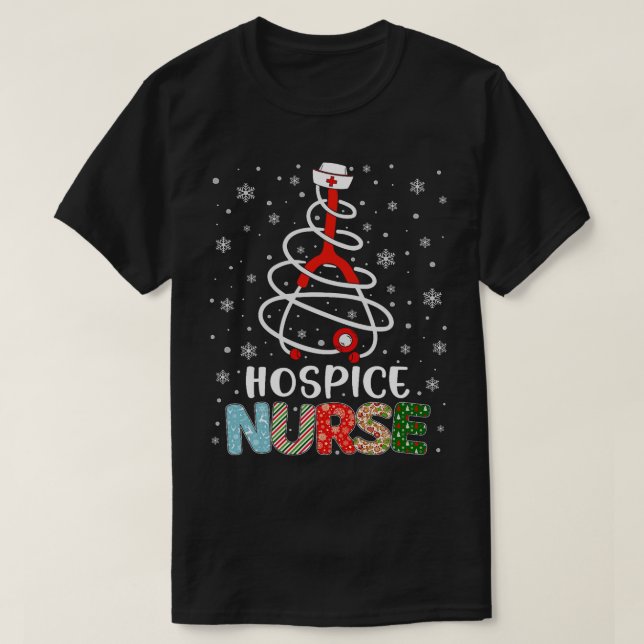 T-shirt Soins infirmiers de l'Hôpital de Noël Joyeux sapin (Design devant)