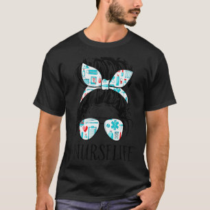 T-shirt Soins infirmiers Messy Coiffure Femme Bun Infirmiè