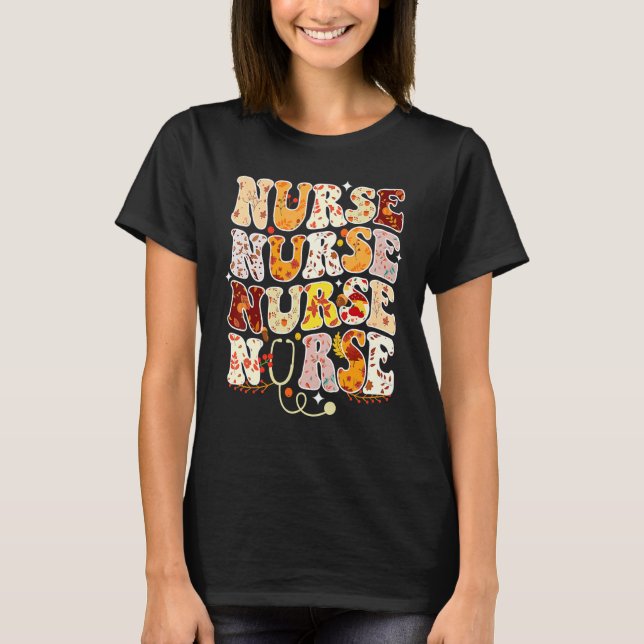 T-shirt Soins infirmiers Thanksgiving Day Stethoscope Auto (Devant)