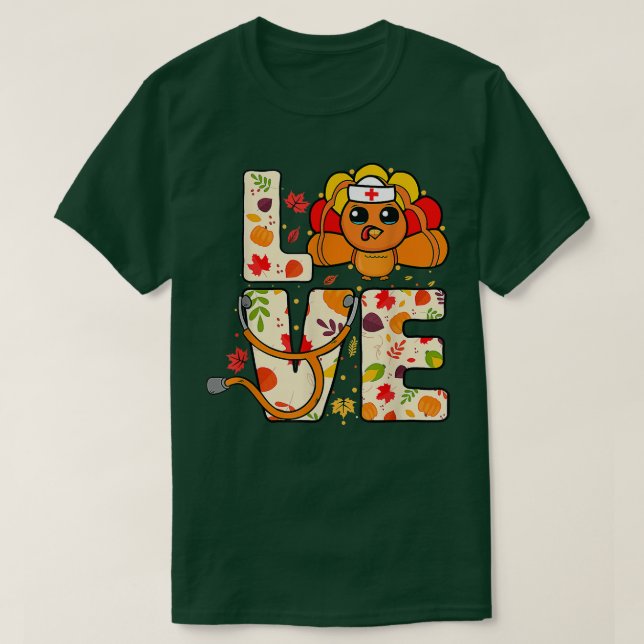 T-shirt Soins infirmiers Vie Thanksgiving Automne Femmes T (Design devant)