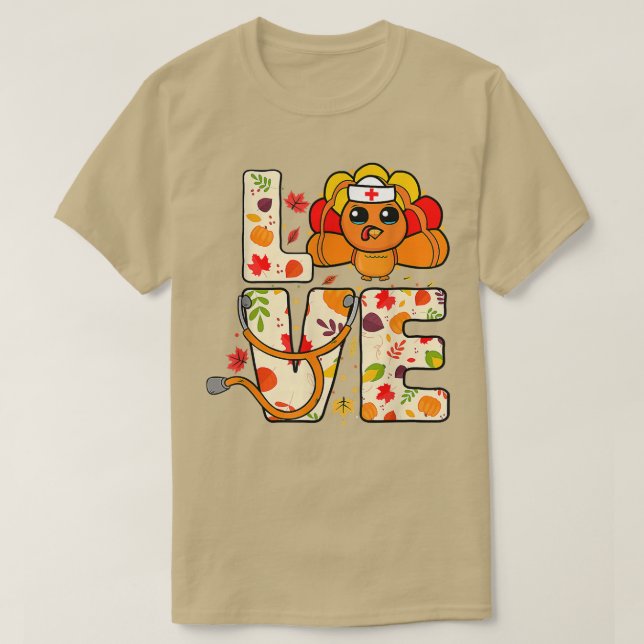 T-shirt Soins infirmiers Vie Thanksgiving Automne Femmes T (Design devant)