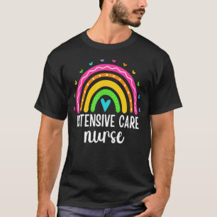 T-shirt Soins intensifs Infirmière arc-en-ciel Imprimer Ic