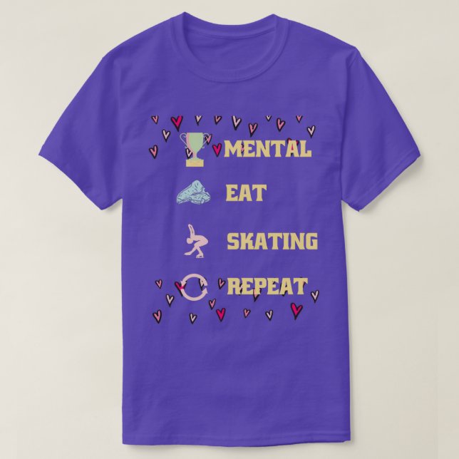 T-shirt Soins mentaux Manger Patinage sur glace Danse Dorm (Design devant)