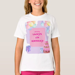 T-shirt Soirée : Anniversaire violet et rose