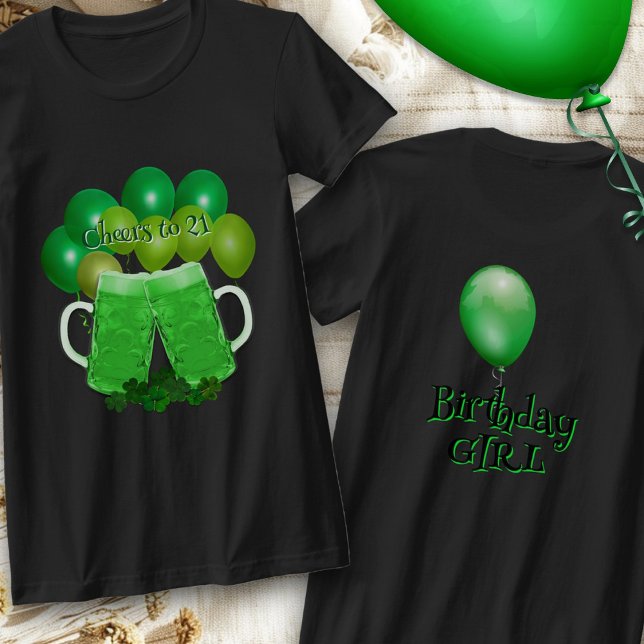 T-shirt Soirée d'anniversaire des ballons de bière verte (Créateur téléchargé)