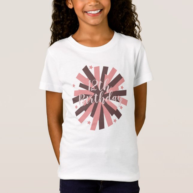 T-Shirt Soirée d'anniversaire Pom Pom rose Neutral (Devant)