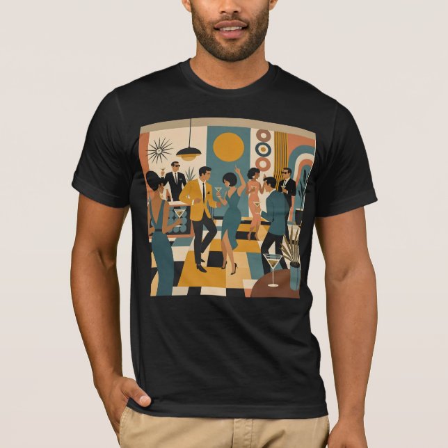 T-shirt Soirée Dansante Martini du Milieu du Siècle (Devant)