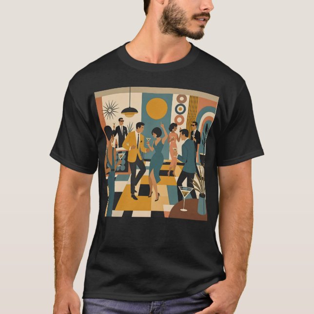 T-shirt Soirée Dansante Martini du Milieu du Siècle (Devant)