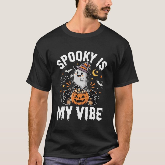 T-shirt Soirée de costumes de fantômes pour Halloween (Devant)