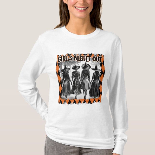 T-shirt Soirée de filles Sorcières d'Halloween (Devant)
