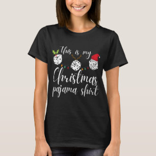 T-shirt Soirée de jeu de dés de Noël en pyjama Bunco pour