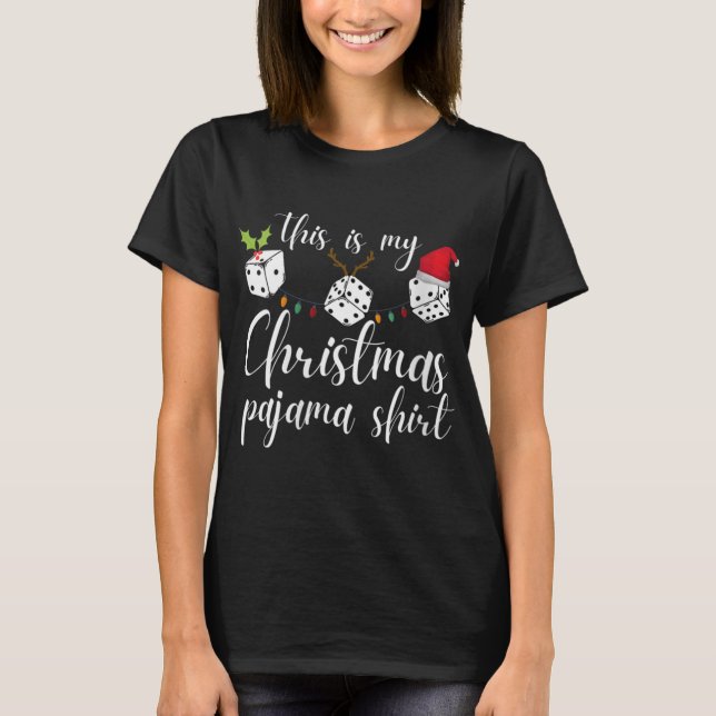 T-shirt Soirée de jeu de dés de Noël en pyjama Bunco pour  (Devant)
