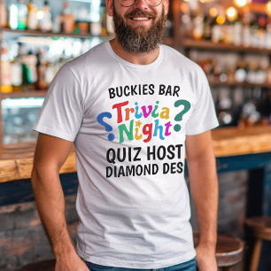 T-shirt soirée de jeu de questions-réponses colorée et amu