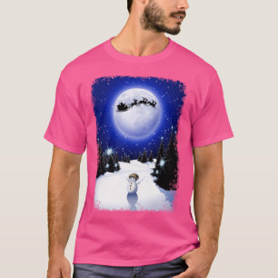 T-shirt Soirée De Noël De Snowman Magique Sur Snowy Silent