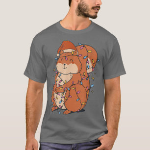 T-shirt Soirée de Noël des lumières de l'écureuil N