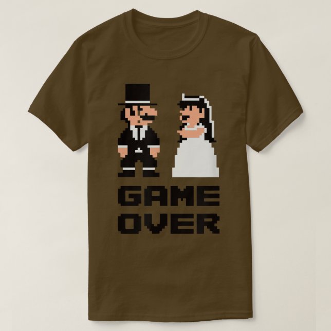 T-shirt Soirée d'enterrement de vie de garçon Game Over ,  (Design devant)