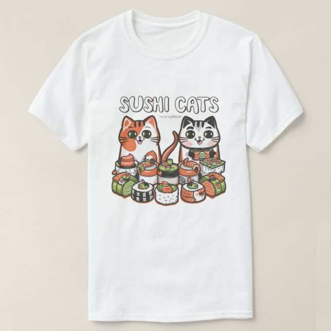 T-shirt Soirée des chats sushi (Design devant)