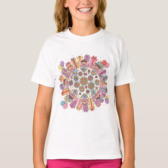 T-shirt Soirée Fée à thème rose pour enfants (Devant)