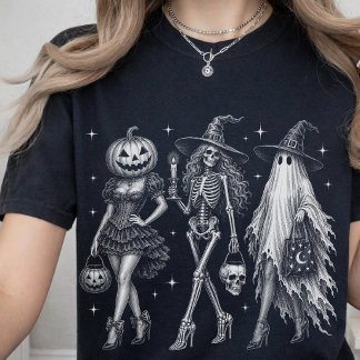 T-shirt Soirée Halloween | Filles effrayantes vintage Hall