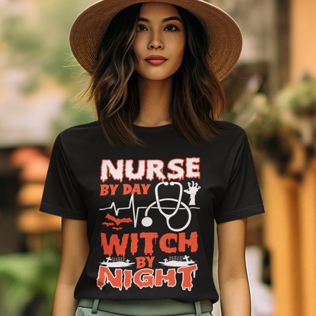 T-shirt Soirée Infirmière Par Sorcière De Jour Par Soirée  (Créateur téléchargé)