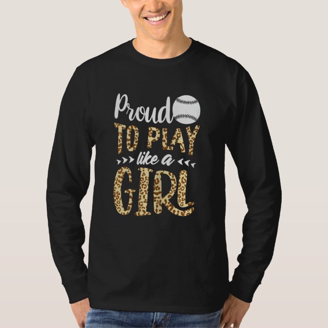 T-shirt Soirée Leopard Graphisme Femmes Et Softball Girl (Devant)