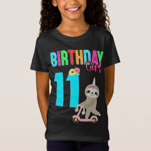 T-Shirt Soirée sur mesure de la fille d'anniversaire Sloth