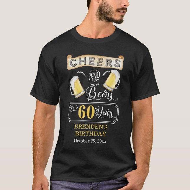 T-shirt Soirées et bières à 60 ans fête d'anniversaire (Devant)