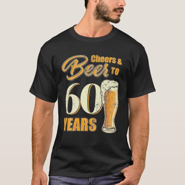 T-shirt Soirées Et Bières À 60 Ans Fête D'Anniversaire Drô (Devant)