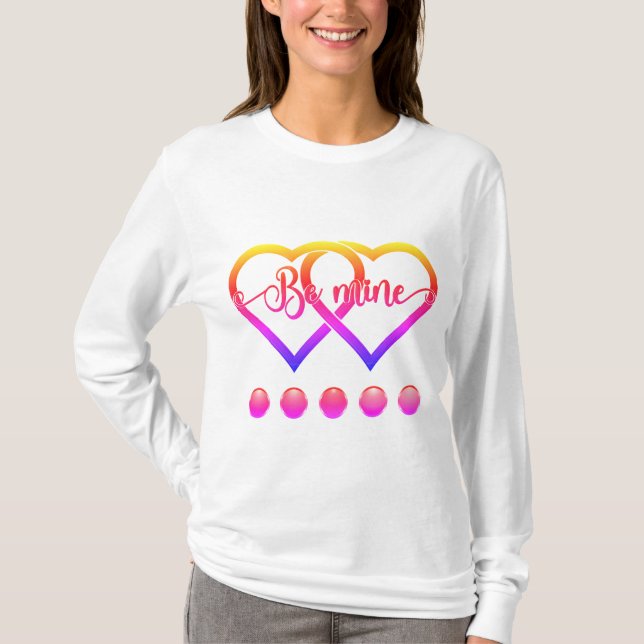 T-shirt Sois à moi. Coeurs L'Amour De Valentine (Devant)