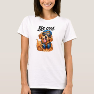 T-shirt Sois cool – Chien Retriever doré mignon portant un