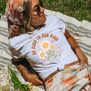T-shirt Sois gentil à tous types, Good Vibes Retro Daisy B